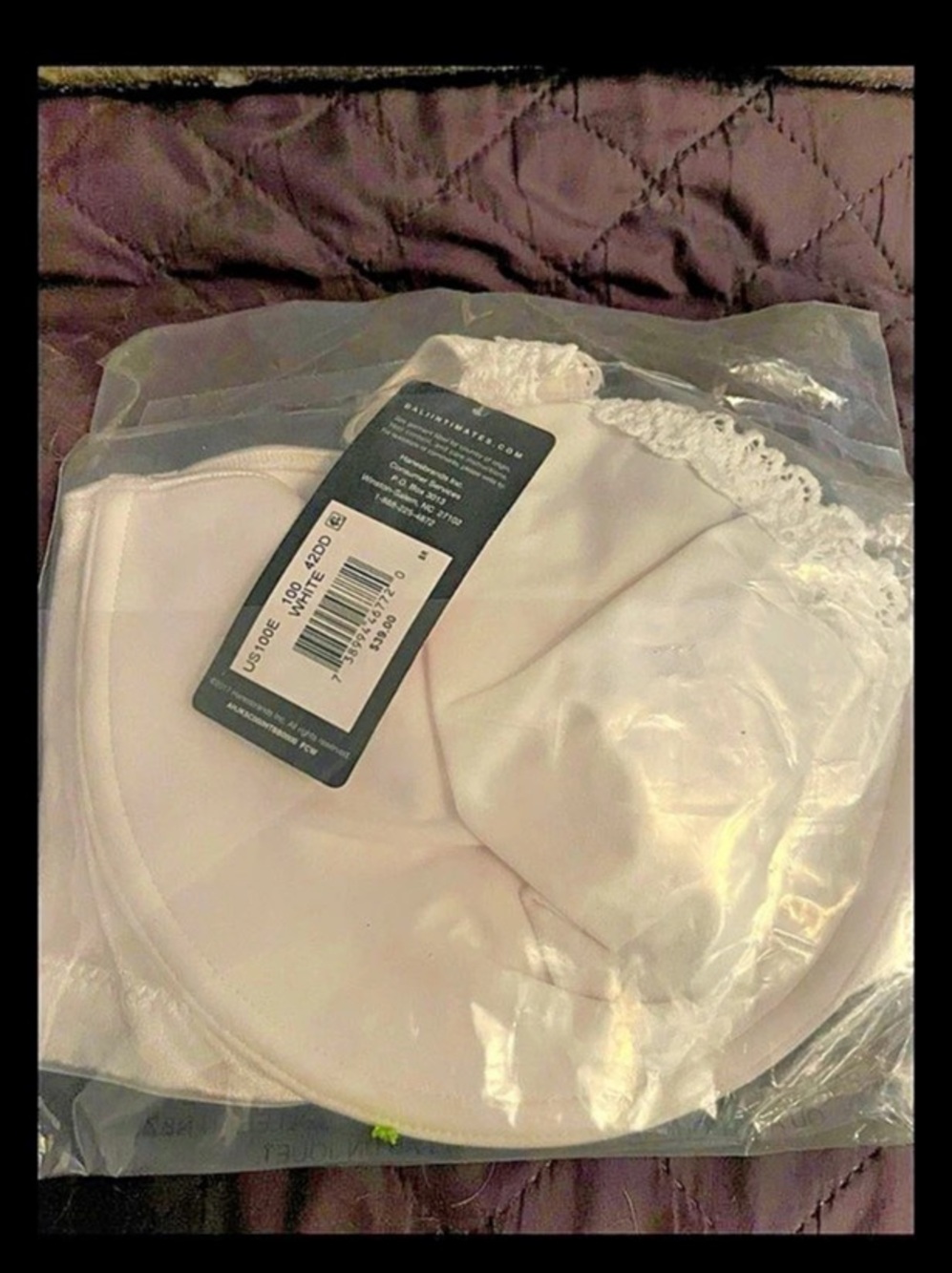 Bali Underwire Bra US100E White 42DD NWT New Sealed Smoothing
